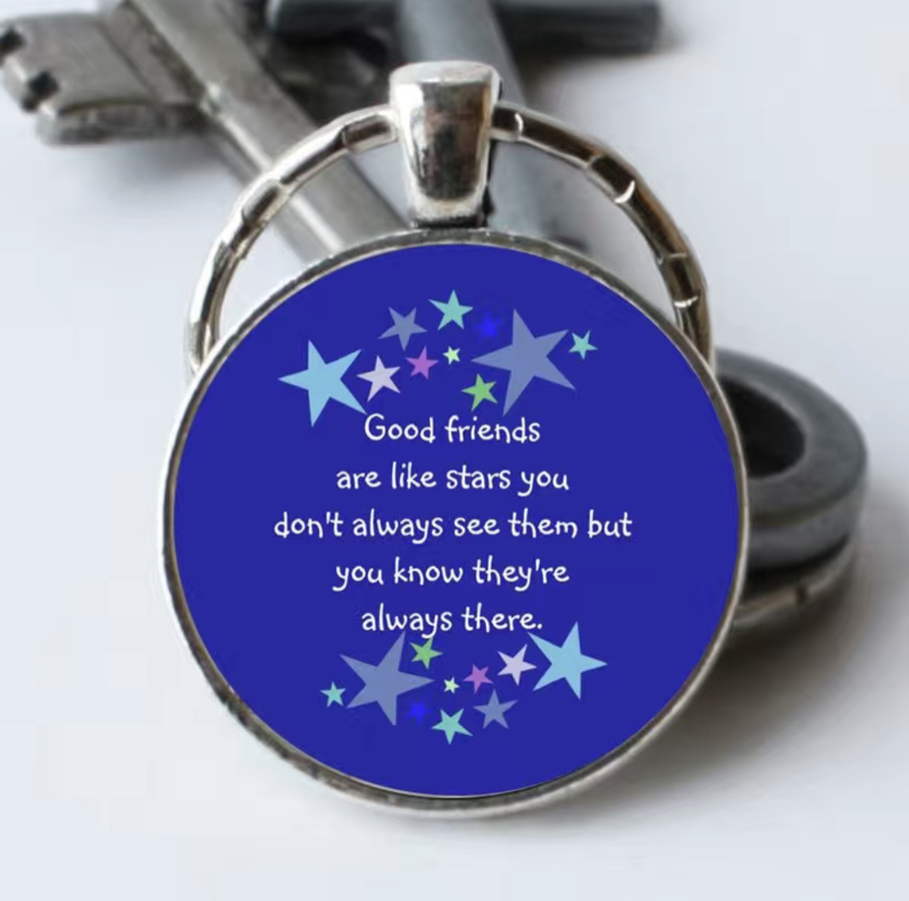 3/$25 Good Friends Are Like The Stars There Keychain NEW